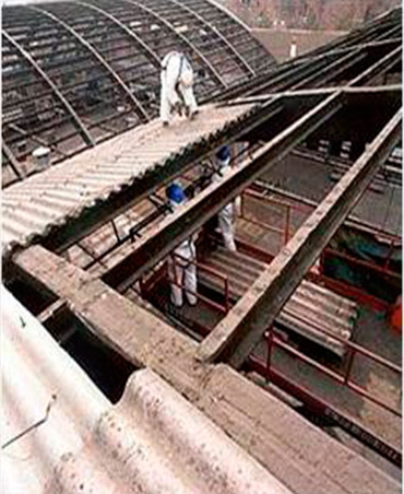 Mabe S.A. personas trabajando sobre techo